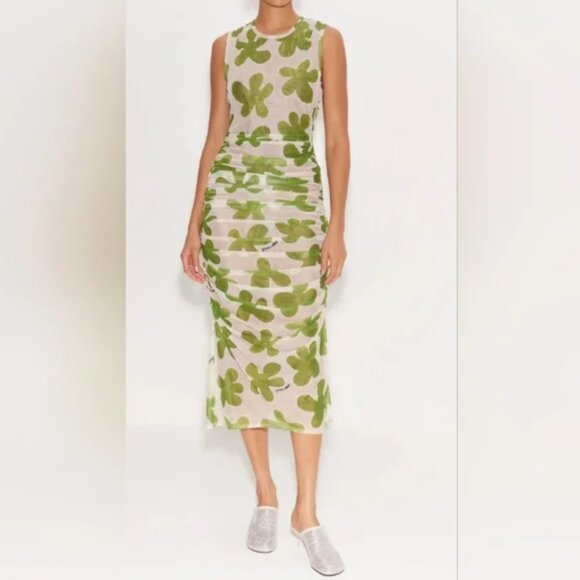 Simon Miller Tangier Printed Mesh Stretchy Midi Dress size M - Picture 1 of 8